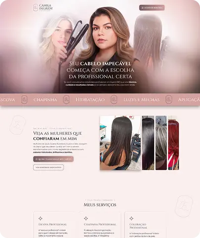 Landing page para salão de cabeleireira